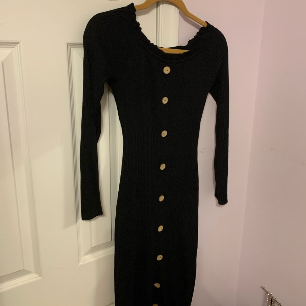 A tight maxi dress